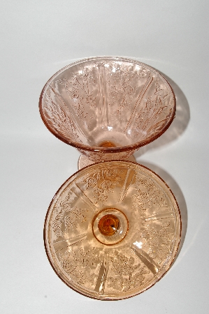  +MBA #59-060  Vintage Pink Depression Glass "Sharon"  Candy Dish With Lid