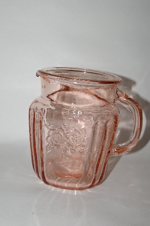 +MBA #59-064  Vintage Pink Depression Glass Mayfair Open Rose Pitcher