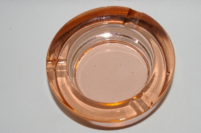 +MBA #60-311  Vintage Dk Pink Glass "Thick" Round Ashtray
