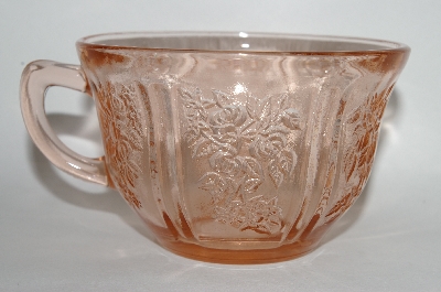 +MBA #60-01  Set Of 2 Vintage Pink Depression Glass "Sharon" Tea Cup
