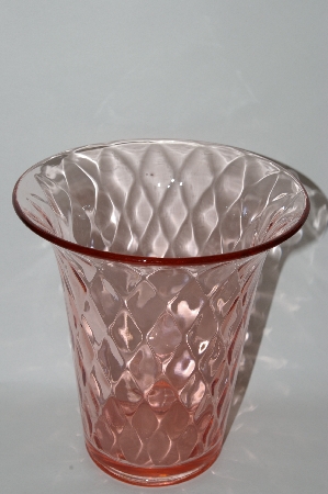 +MBA #60-033  Vintage Large Pink Glass Vase