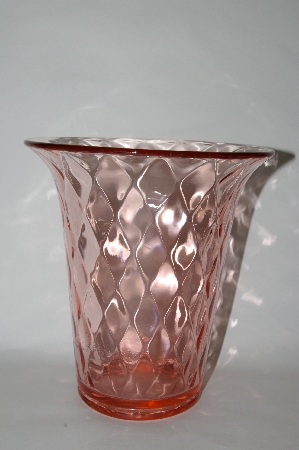 +MBA #60-033  Vintage Large Pink Glass Vase