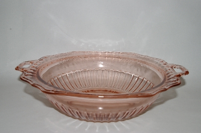 +MBA #60-272  "Large Vintage Pink Depression Glass "Mayfair" Handled Bowl
