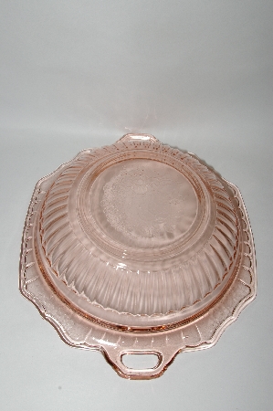 +MBA #60-272  "Large Vintage Pink Depression Glass "Mayfair" Handled Bowl