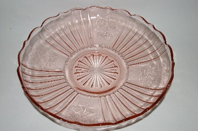 +MBA #60-037  " Vintage Pink Glass "Mayfair  Open Rose" Serving Dish