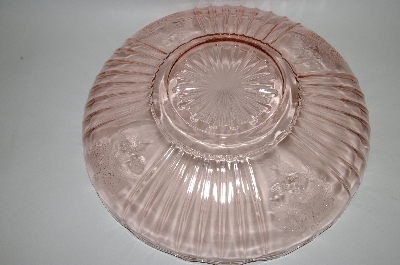 +MBA #60-037  " Vintage Pink Glass "Mayfair  Open Rose" Serving Dish