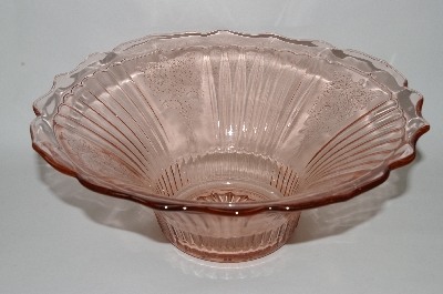 +MBA #60-296  "Large Vintage Pink Glass "Mayfair Open Rose" Serving Bowl