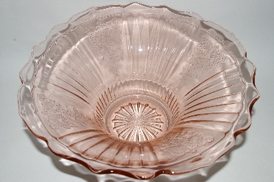 +MBA #60-296  "Large Vintage Pink Glass "Mayfair Open Rose" Serving Bowl