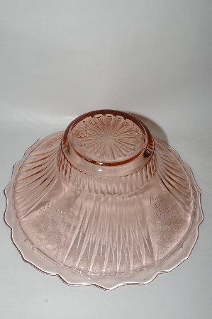 +MBA #60-296  "Large Vintage Pink Glass "Mayfair Open Rose" Serving Bowl