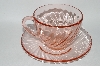 +MBA #60-286  "Set Of 4 Vintage  Arcoroc Pink Rosaline Cup & Saucer Set
