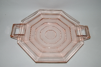 + MBA #60-281  Vintage Pink Glass "Tearoom" Platter