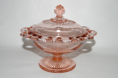 +MBA #60-062  Vintage Pink Glass "Lace Edge Old Colony" Candy Dish