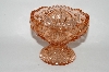 +MBA #60-215  Vintage Pink Glass Fancy Cut Candy Dish