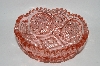 +MBA #60-147  Vintage Pink Glass Very Fancy Cut Round Candy Dish