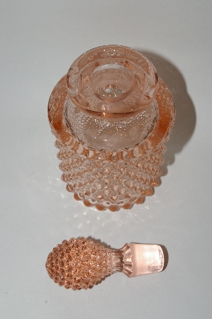 +MBA #60-261  Vintage Pink Depression Glass "Hobnail" Perfume Bottle With Glass Stopper