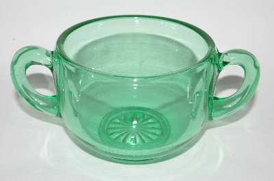 +MBA #60-181  "Vintage Green Depression Glass Sugar Bowl