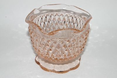 +MBA #60-211  Vintage Pink Glass Fancy Sugar Bowl