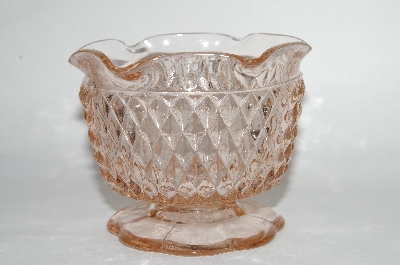 +MBA #60-211  Vintage Pink Glass Fancy Sugar Bowl