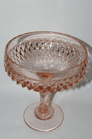 +MBA #61-113   Vintage Pink Depression Glass Large Compote