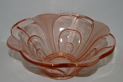 +MBA #61-022  " Vintage Pink Depression Glass & Satin Glass "Fancy Serving Bowl