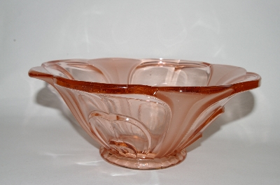 +MBA #61-022  " Vintage Pink Depression Glass & Satin Glass "Fancy Serving Bowl