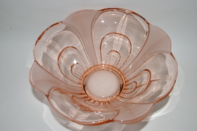 +MBA #61-022  " Vintage Pink Depression Glass & Satin Glass "Fancy Serving Bowl