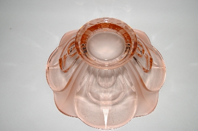 +MBA #61-022  " Vintage Pink Depression Glass & Satin Glass "Fancy Serving Bowl