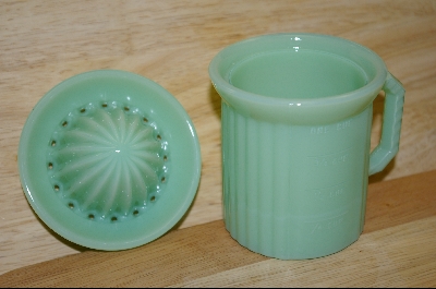 +MBA  "Reproduction Pale Green Milk Glass Cup W/ Reamer Top #4791