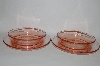 +MBA #61-005   " Set Of Two Vintage Pink Depression Glass "Snack Dish" Attached Bowl & Saucer