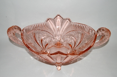 +MBA #61-026 " Vintage Pink Glass "Deutschland" Very Fancy Bowl