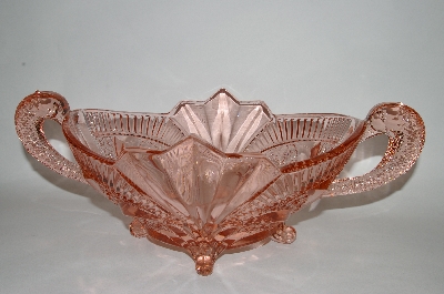+MBA #61-026 " Vintage Pink Glass "Deutschland" Very Fancy Bowl
