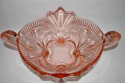 +MBA #61-026 " Vintage Pink Glass "Deutschland" Very Fancy Bowl