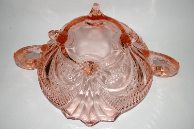 +MBA #61-026 " Vintage Pink Glass "Deutschland" Very Fancy Bowl