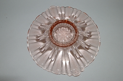 +MBA #61-089  Vintage Pink Depression Glass "Old Cafe" Candy Dish