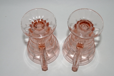 +MBA #61-146  "Vintage Pink Depression Glass Cream & Sugar Set