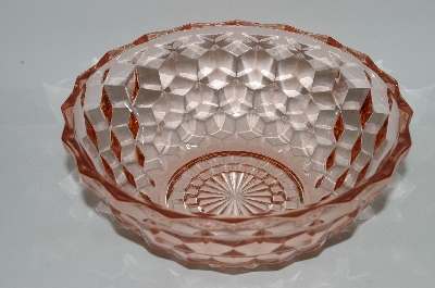 "HOLD" MBA #61-150  Vintage Pink Depression Glass "Cube" Small Fruit Bowl