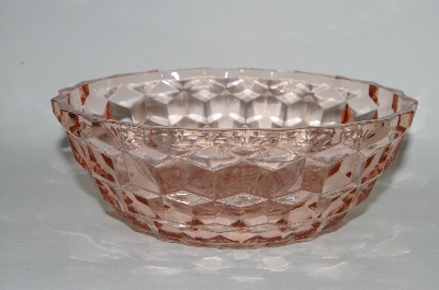 "HOLD" MBA #61-150  Vintage Pink Depression Glass "Cube" Small Fruit Bowl