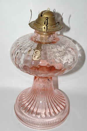 +MBA #61-054   Vintage Pink Glass "Kerosene Lamp"