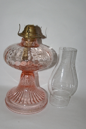 +MBA #61-054   Vintage Pink Glass "Kerosene Lamp"