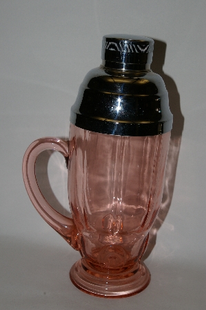 +MBA #61-138  Vintage Pink Depression Glass Cocktail Mixer