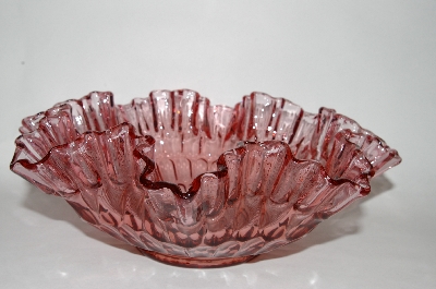 +MBA #61-032   "Large Fancy Cranberry Glass Bowl