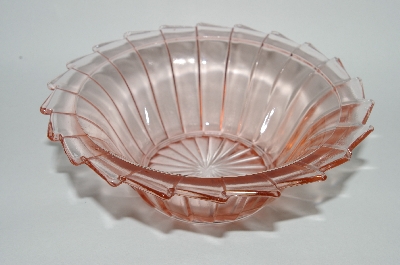 +MBA #62-08  "Set Of 7 Vintage Pink Depression Glass "Sierra/Pinwheel" Cereal Bowl