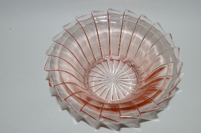 +MBA #62-08  "Set Of 7 Vintage Pink Depression Glass "Sierra/Pinwheel" Cereal Bowl