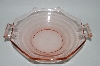 +MBA #62-046  Vintage Pink Depression Glass "Square Handled" Serving Bowl Set Of 2