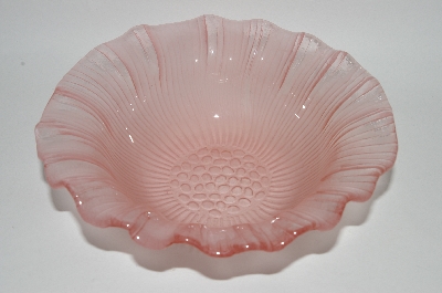+MBA #62-020   "Vintage Pink Depression Glass "Clear Pink & Satin Glass' Fancy Small Serving Bowl