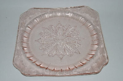 +MBA #62-153  "Vintage Pink Depression Glass  "Adam"  Dinner Plate