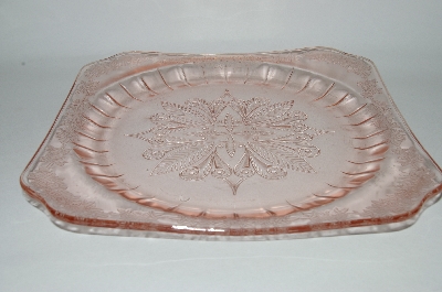 +MBA #62-153  "Vintage Pink Depression Glass  "Adam"  Dinner Plate