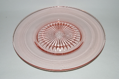 +MBA #62-149  Vintage Pink Depression Glass "Fancy Centered" Round Platter