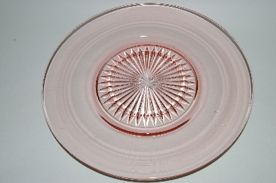 +MBA #62-149  Vintage Pink Depression Glass "Fancy Centered" Round Platter