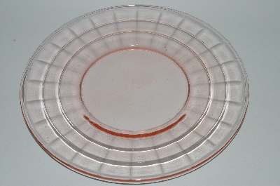 +MBA #62-089  " Set Of (2)  Vintage Pink Depression Glass "Fancy Pattern" Luncheon Plate